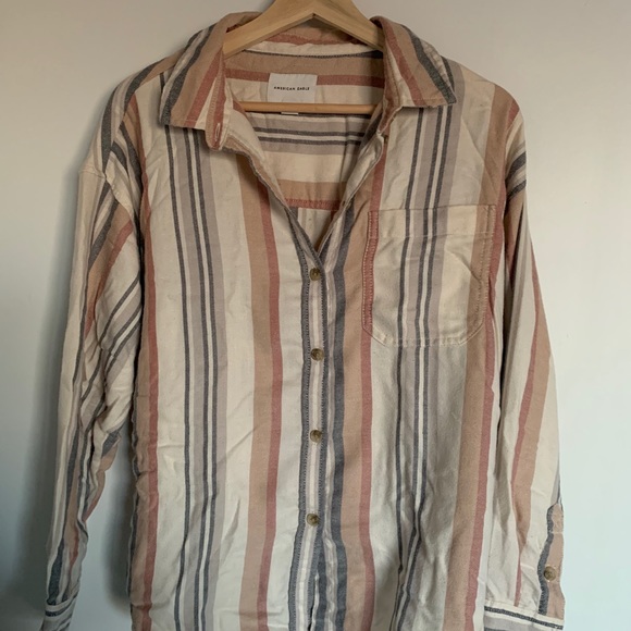 AE Striped Button Up Flannel - Picture 1 of 3